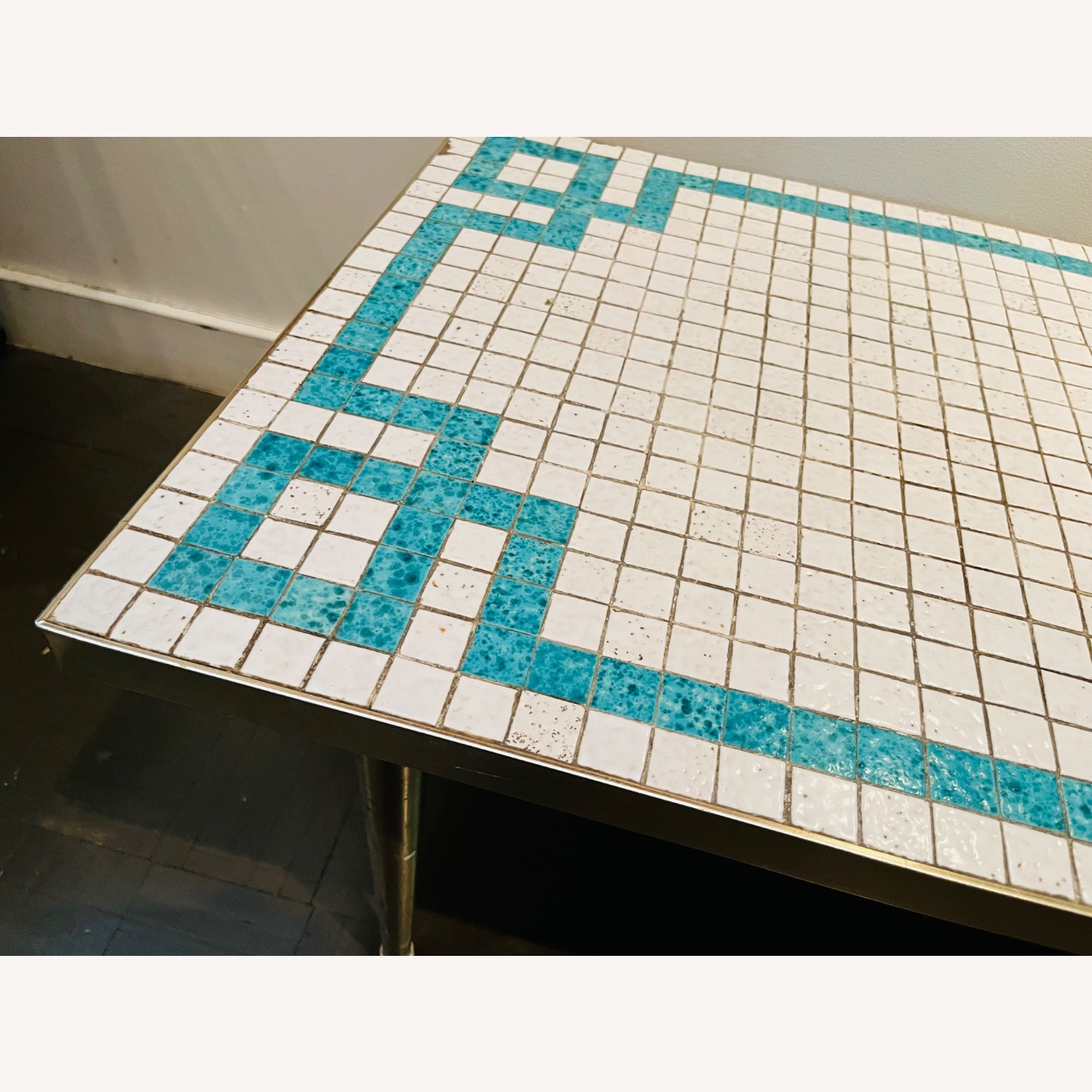 Mid Century Coffee Table Mosaic Tile Vintage Mod - image-9