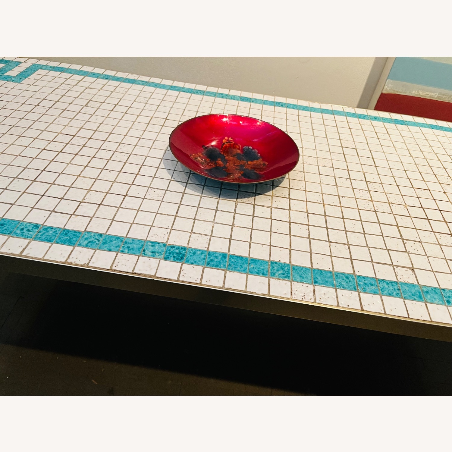 Mid Century Coffee Table Mosaic Tile Vintage Mod - image-10