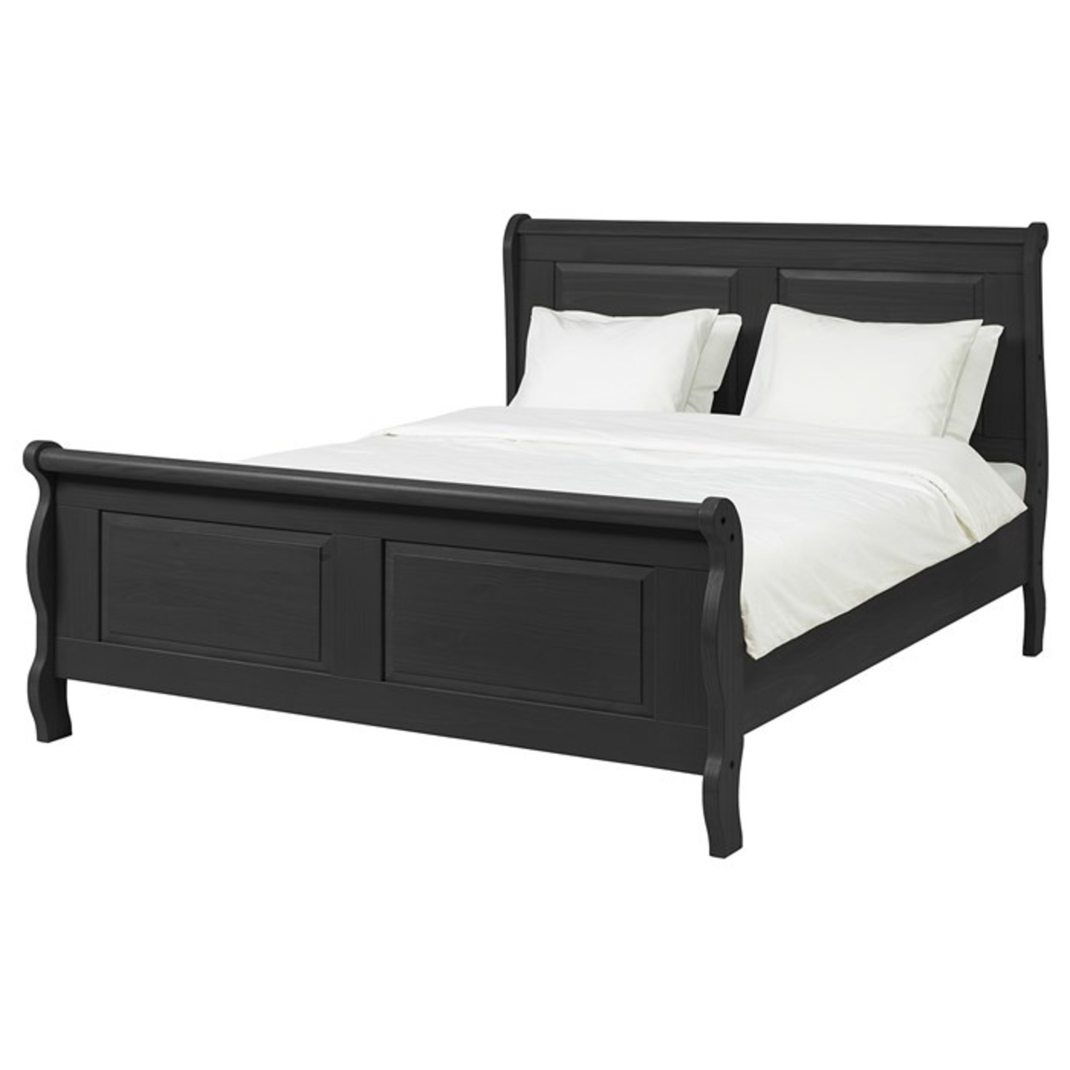 IKEA Hasselvika Queen Size Wood Sleigh Bed Frame W Bed Base - image-5