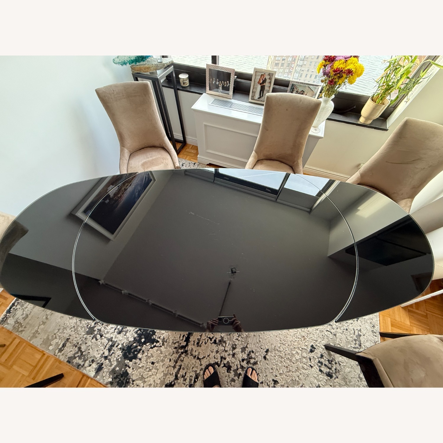 Calligaris Black Glass Dining Table - image-1