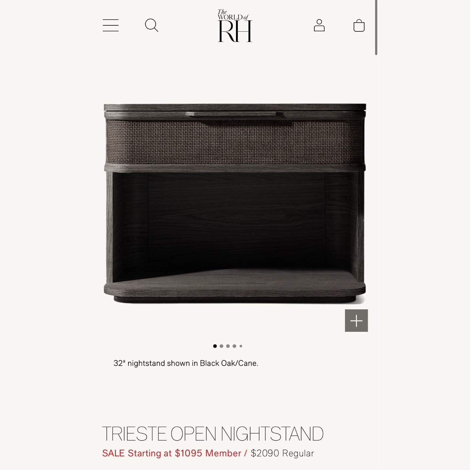 Restoration Hardware Trieste Open Nightstand - image-1