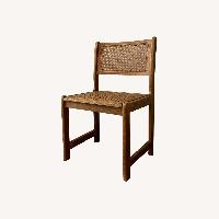 80s Postmodern Oak Cane Dining Chairs