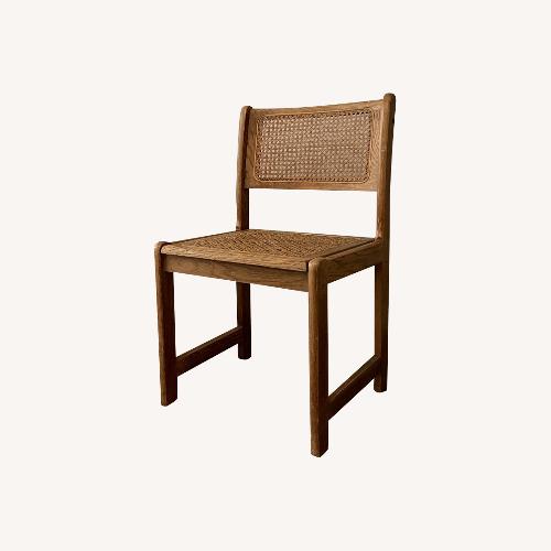 Used 80s Postmodern Oak Cane Dining Chairs for sale on AptDeco