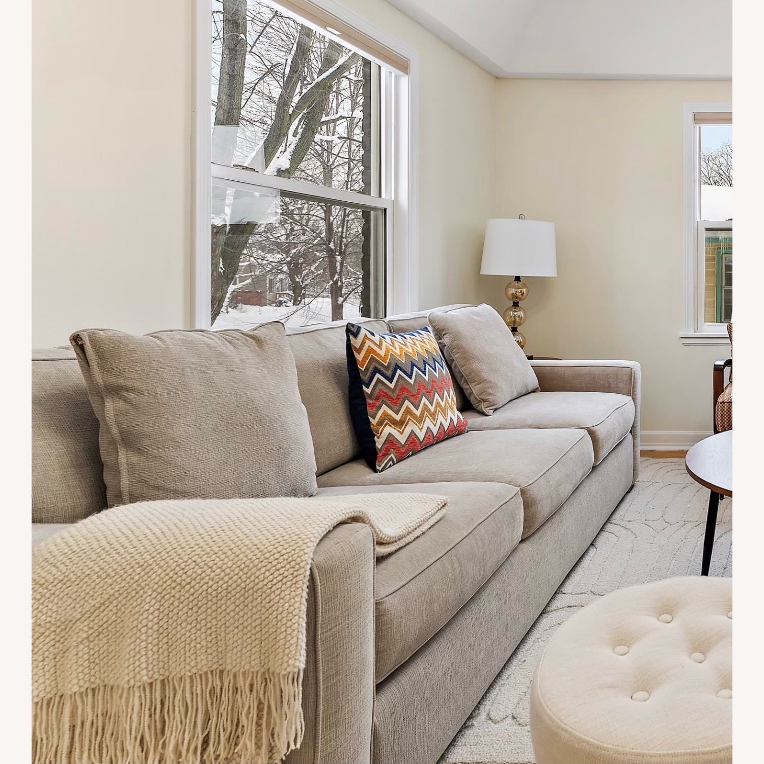 Macy's Radley 86" Light Brown Fabric 3+ Seater Sofa - image-3