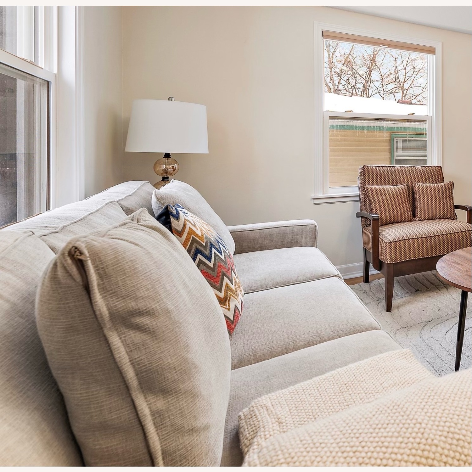 Macy's Radley 86" Light Brown Fabric 3+ Seater Sofa - image-4