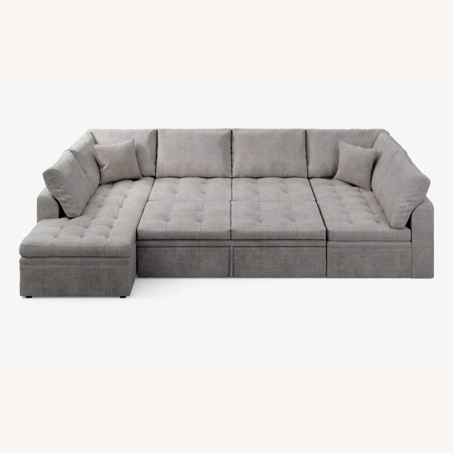 Sheridan Square Gray 3 Pc Sleeper Sectional - image-3