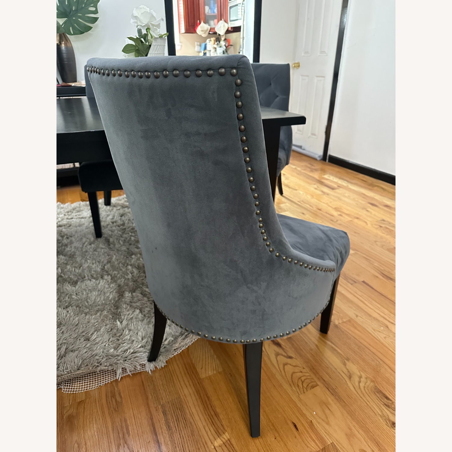 Blue Fabric Dining Chairs - image-1