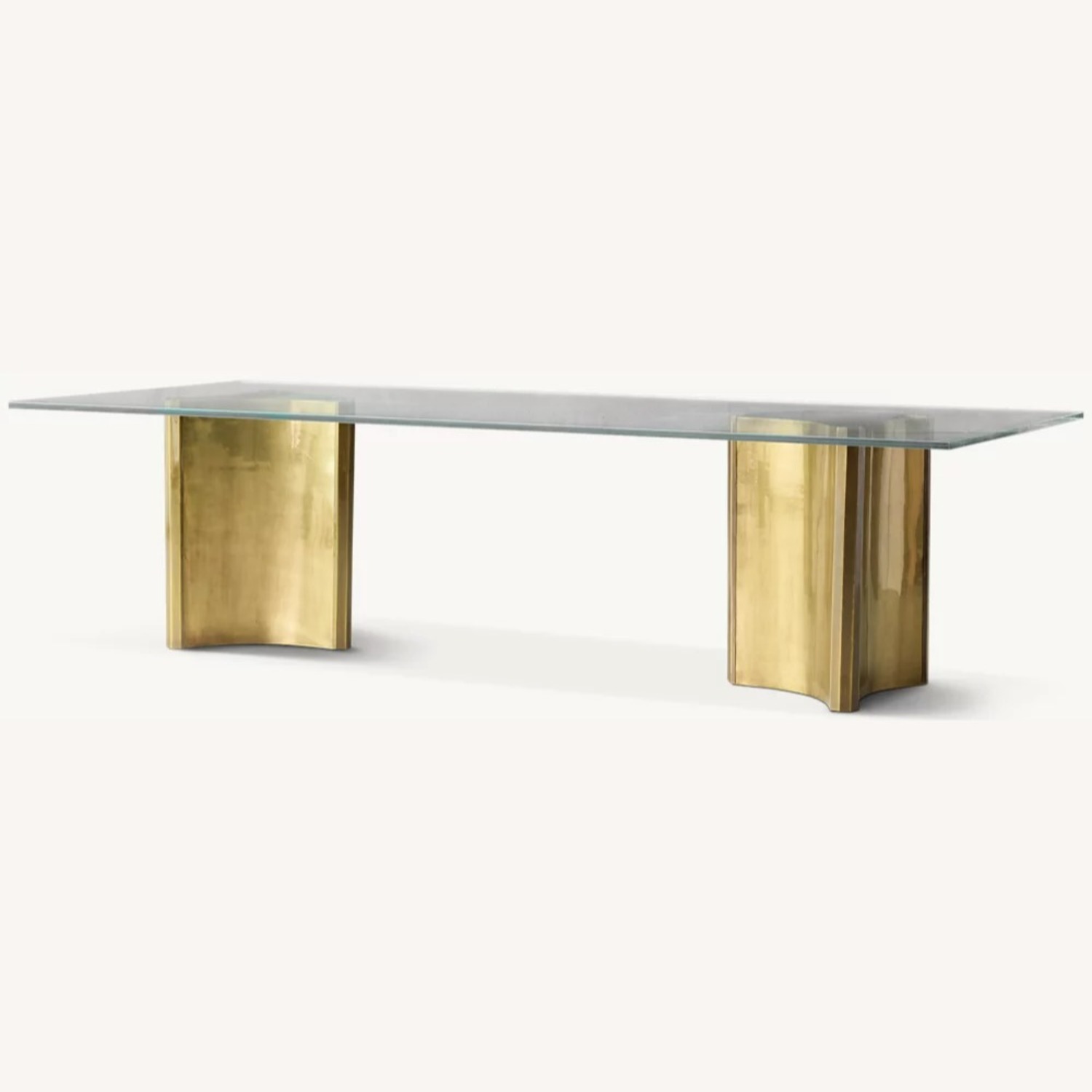 Restoration Hardware Dalton Gold Glass Dining Table - image-1