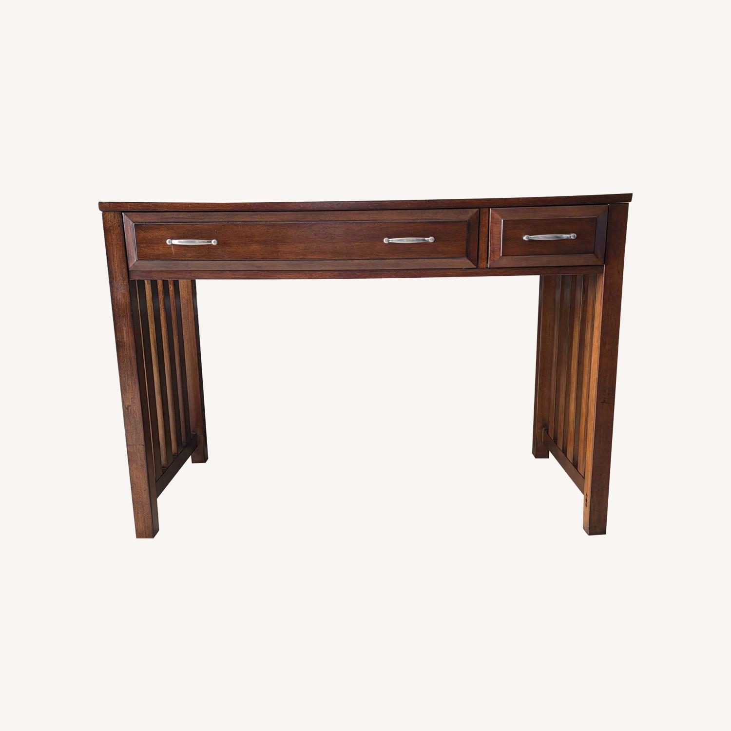 Liberty Furniture Dark Brown Wood Desk - image-0
