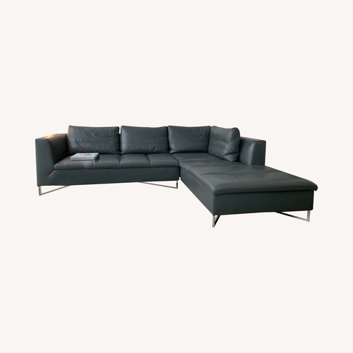 Used Ligne Roset Feng Leather Sectional Sofa for sale on AptDeco