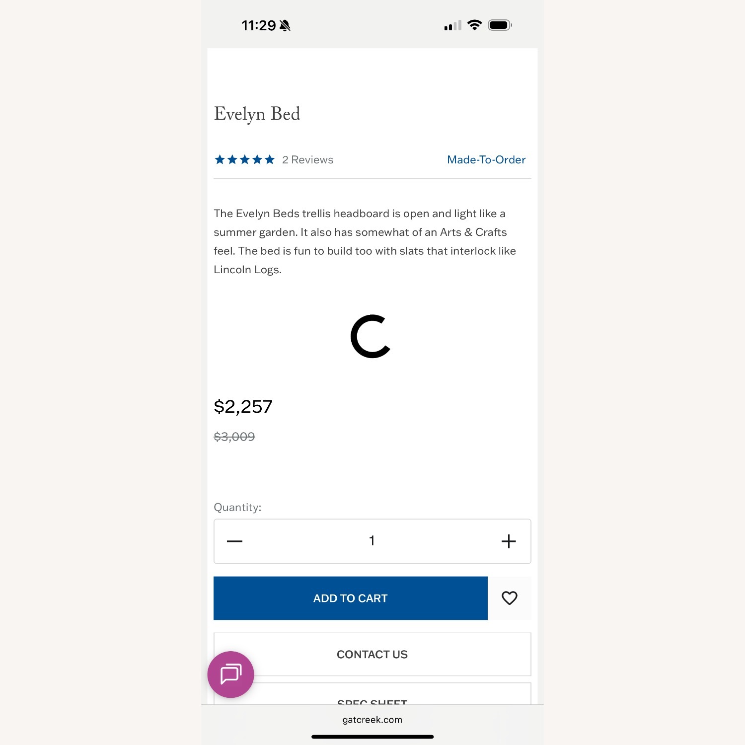 Gat Creek Natural Wood Twin Bed - image-5