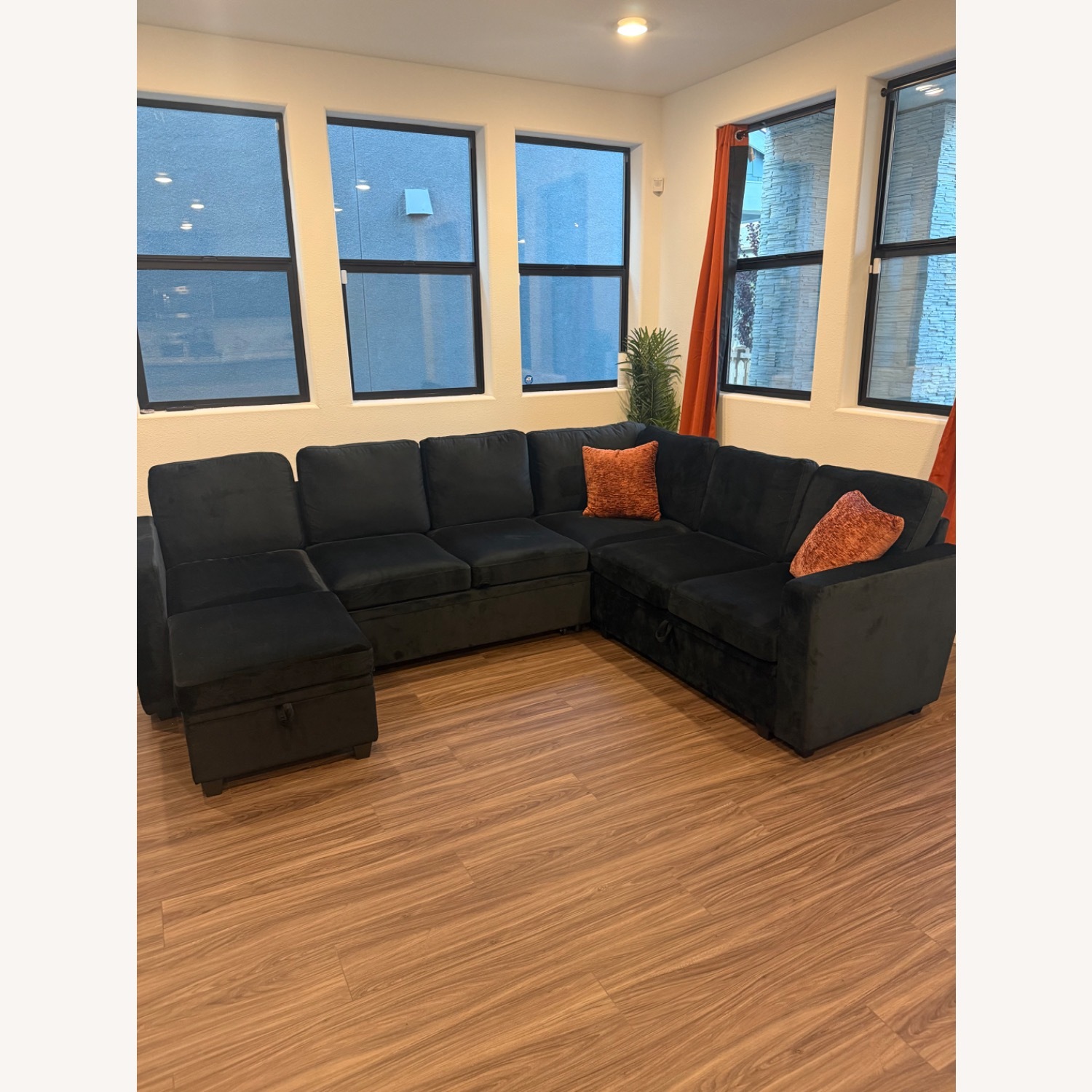 Niyona U Shaped Sleeper Sectional Modular Sofa Bed With Storage Chaise - image-1