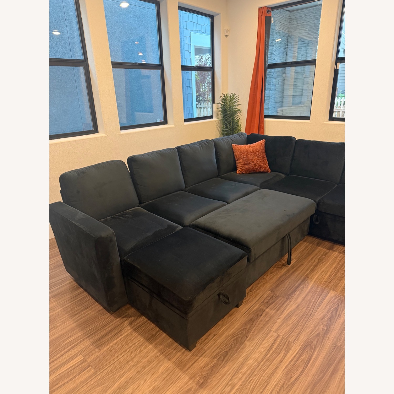 Niyona U Shaped Sleeper Sectional Modular Sofa Bed With Storage Chaise - image-2
