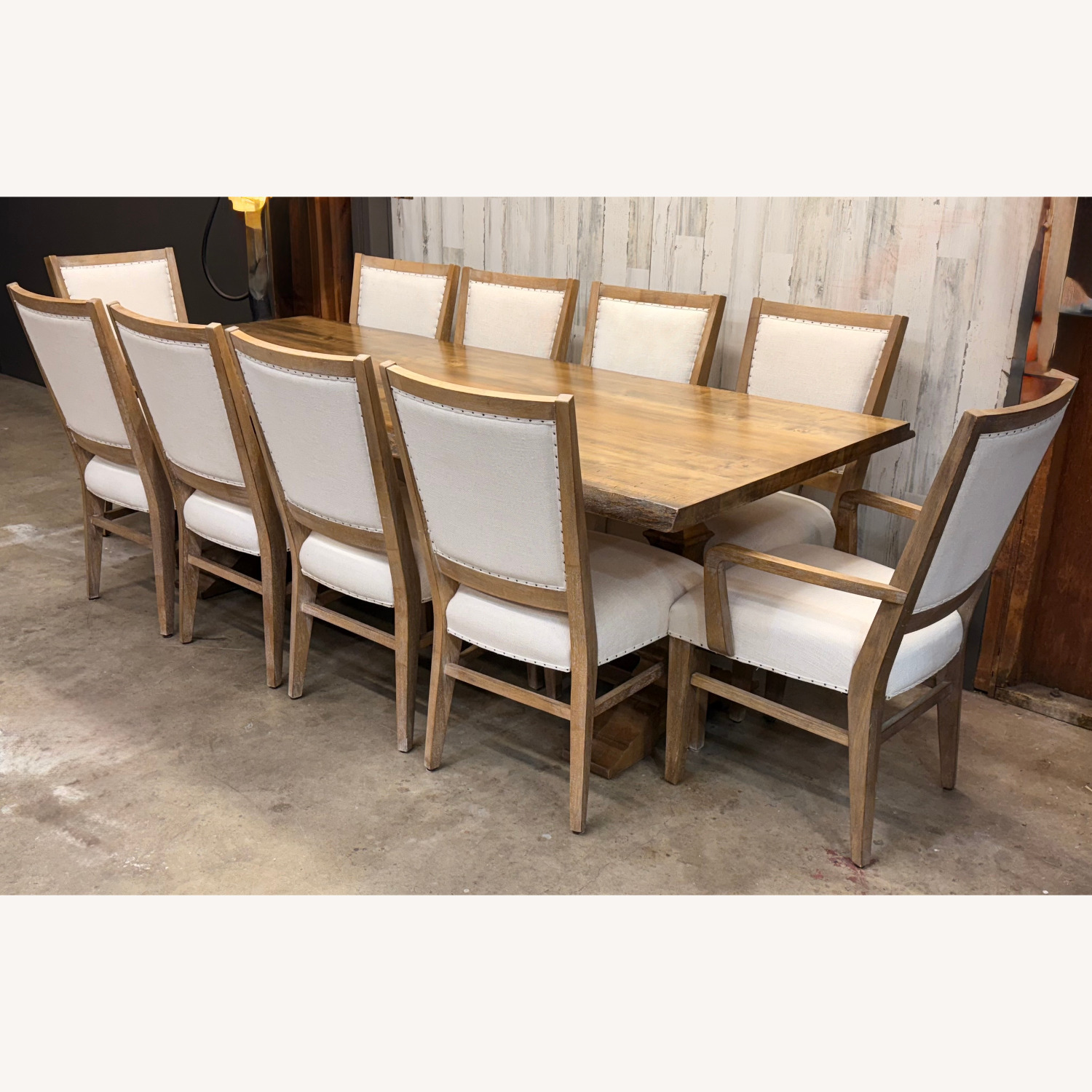 Bassett Maple Dining Table with 10 Chairs - image-2