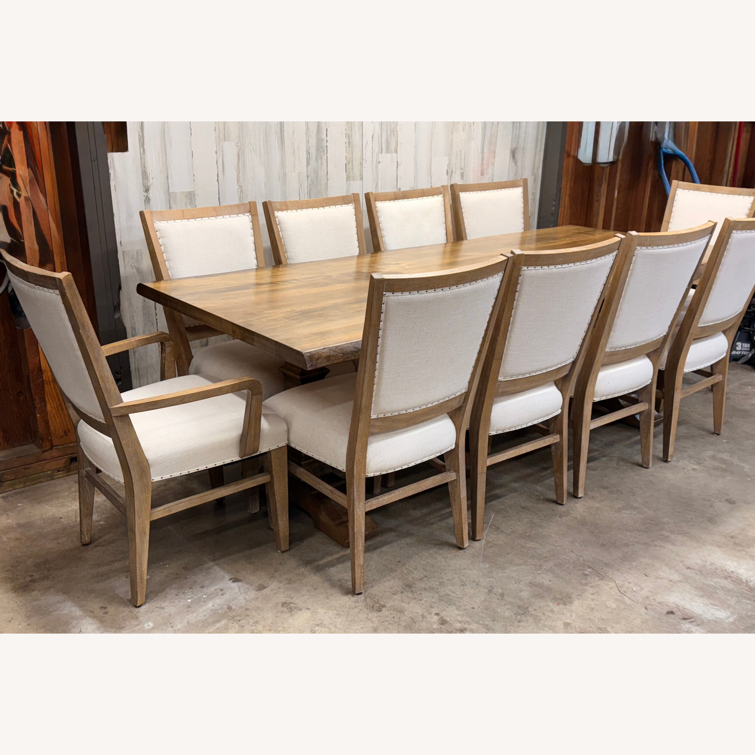 Bassett Maple Dining Table with 10 Chairs - image-1