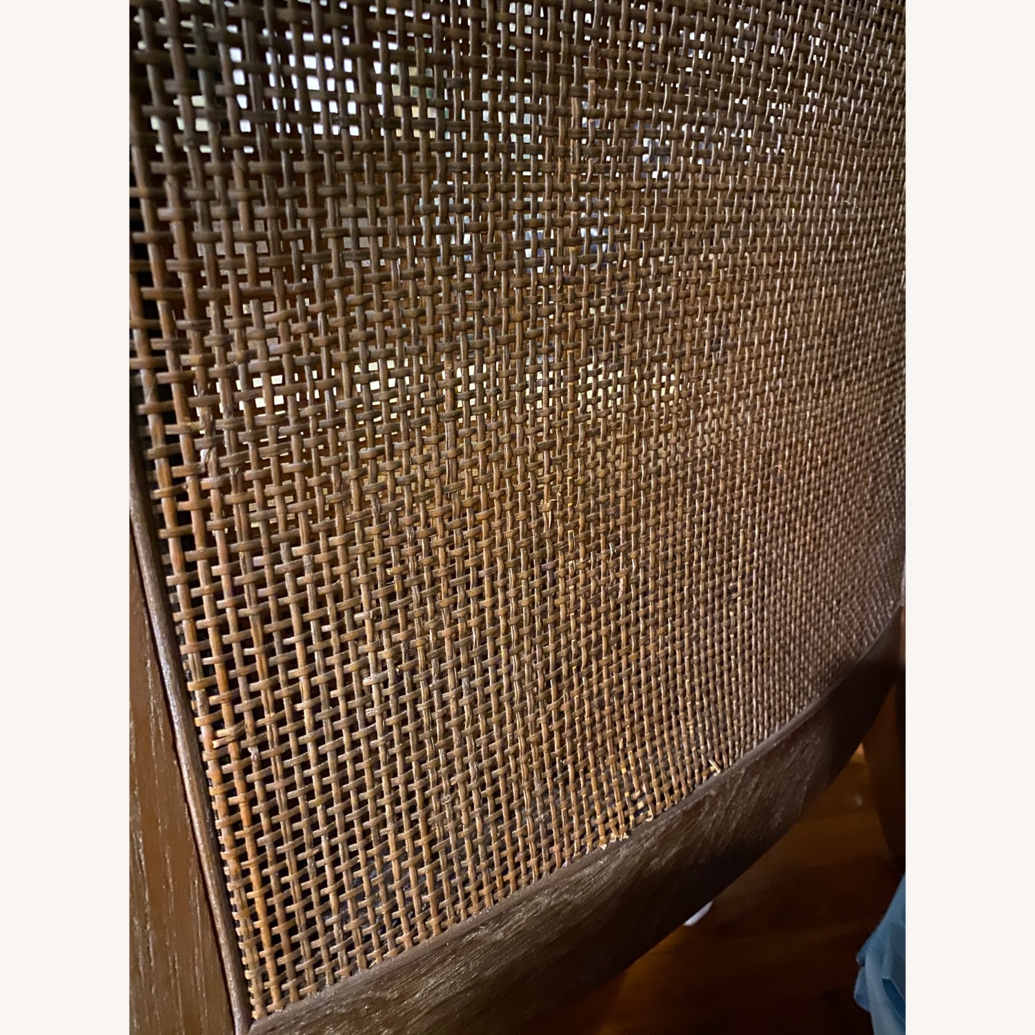 Crate & Barrel Blake Light Brown Rattan Accent Chair with Fabric Cushion - image-4