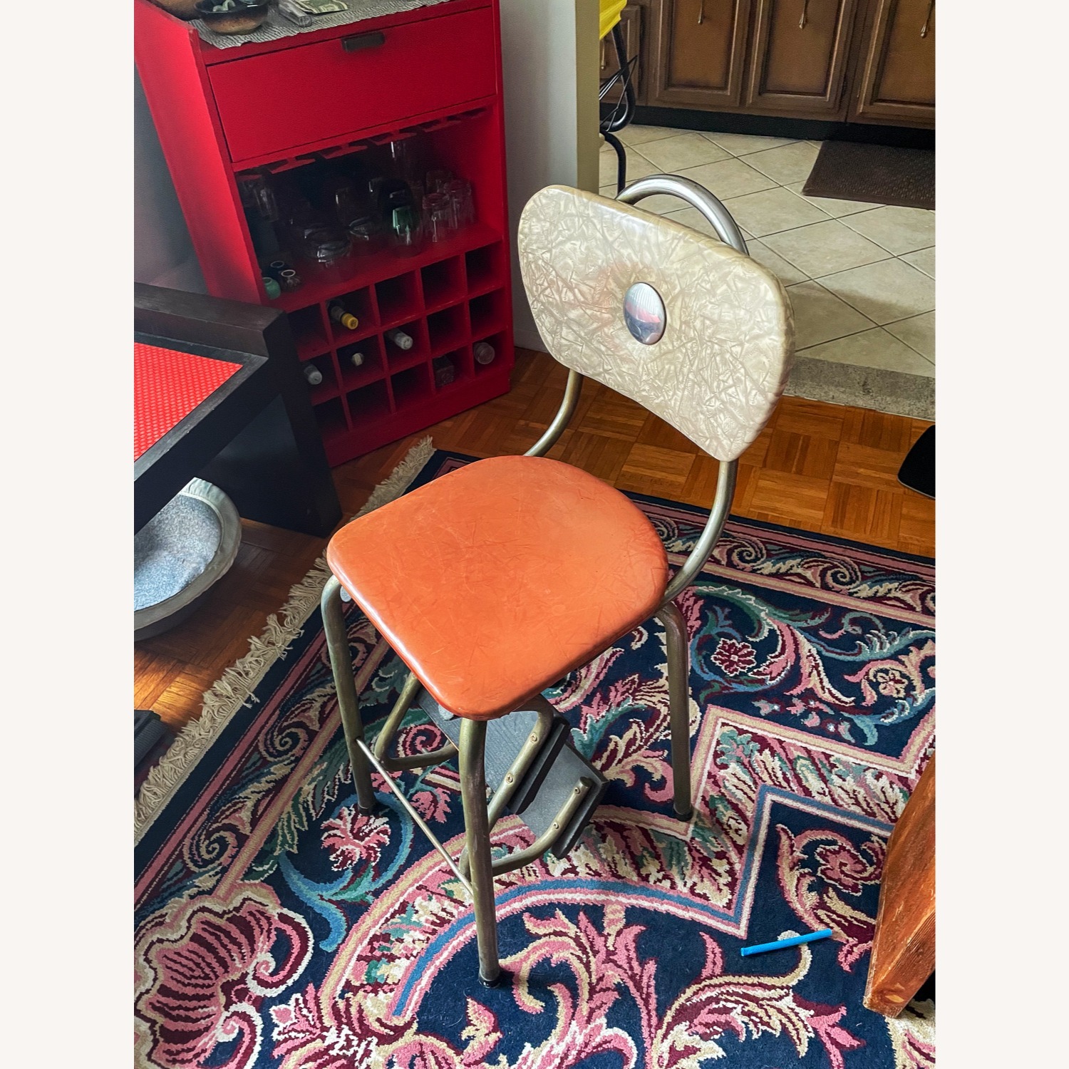 Mid Century Step Stool with Fold-Out Steps - image-3