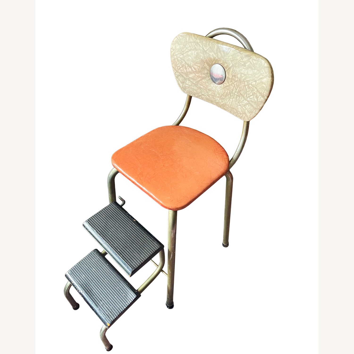 Mid Century Step Stool with Fold-Out Steps - image-1