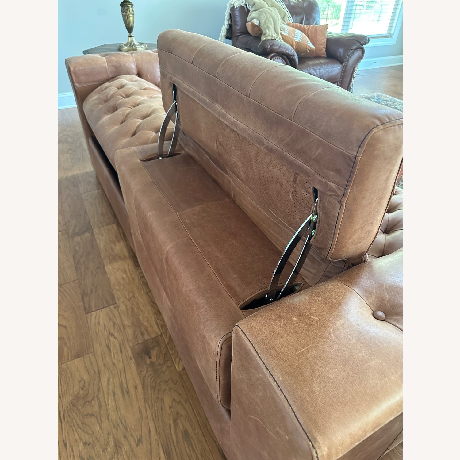 Reclining Leather Chesterfield Sofa - image-5