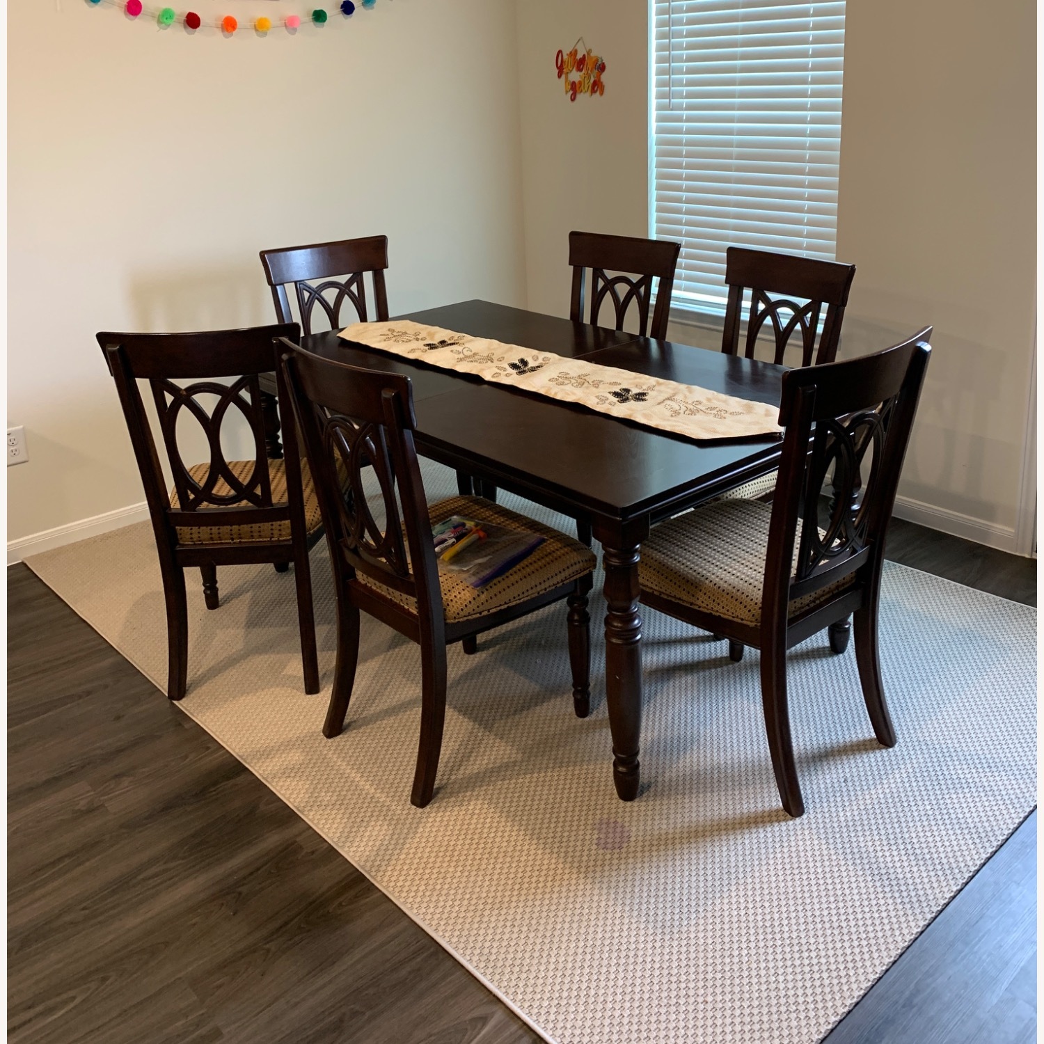 Wood Dining Table with 8 Chairs - image-3