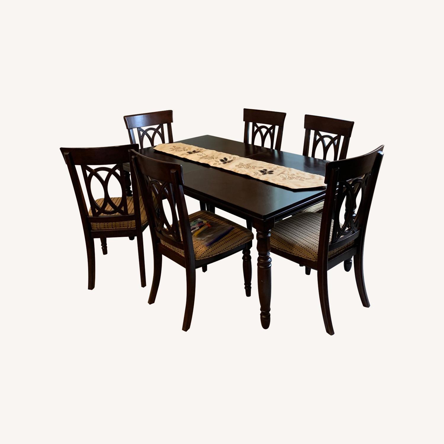 Wood Dining Table with 8 Chairs - image-0