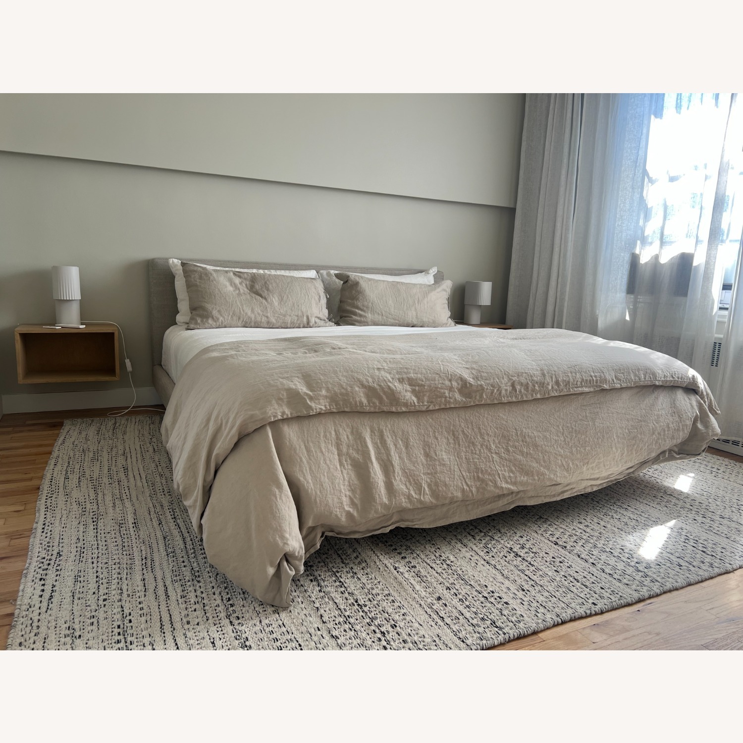 Article Tessu King Low Profile Upholstered Bed - Clay Taupe - image-1