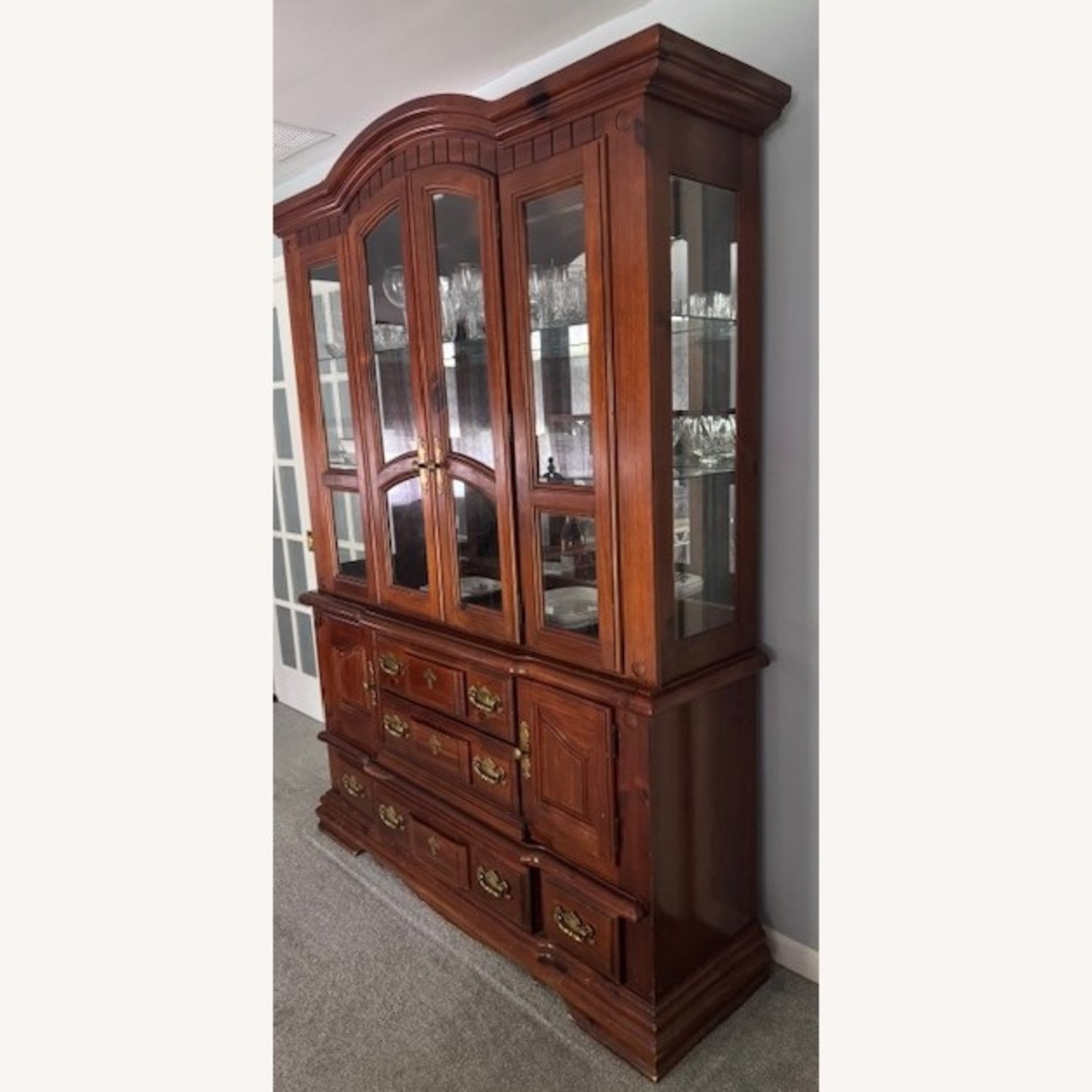 Sturdy Vintage 2 Piece China Closet - image-1