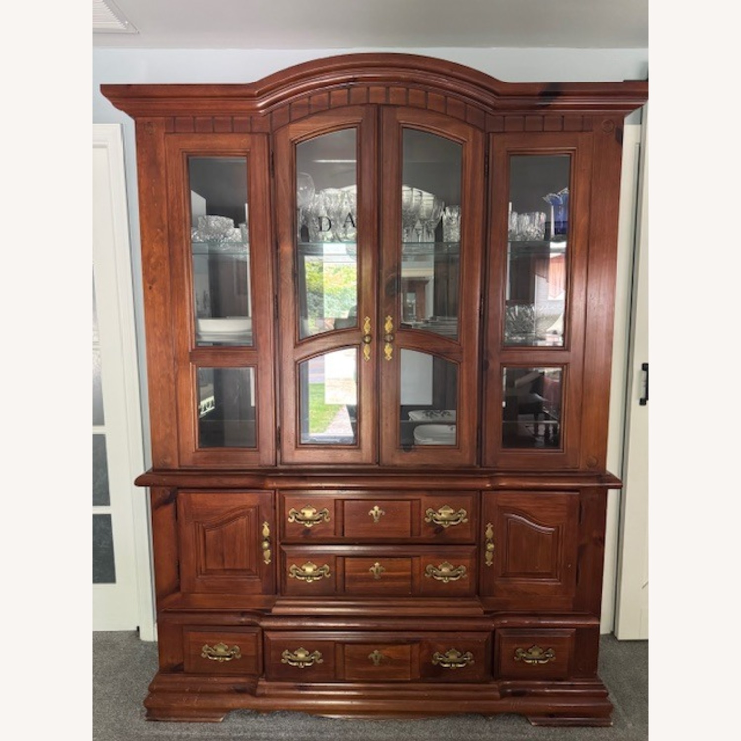 Sturdy Vintage 2 Piece China Closet - image-0