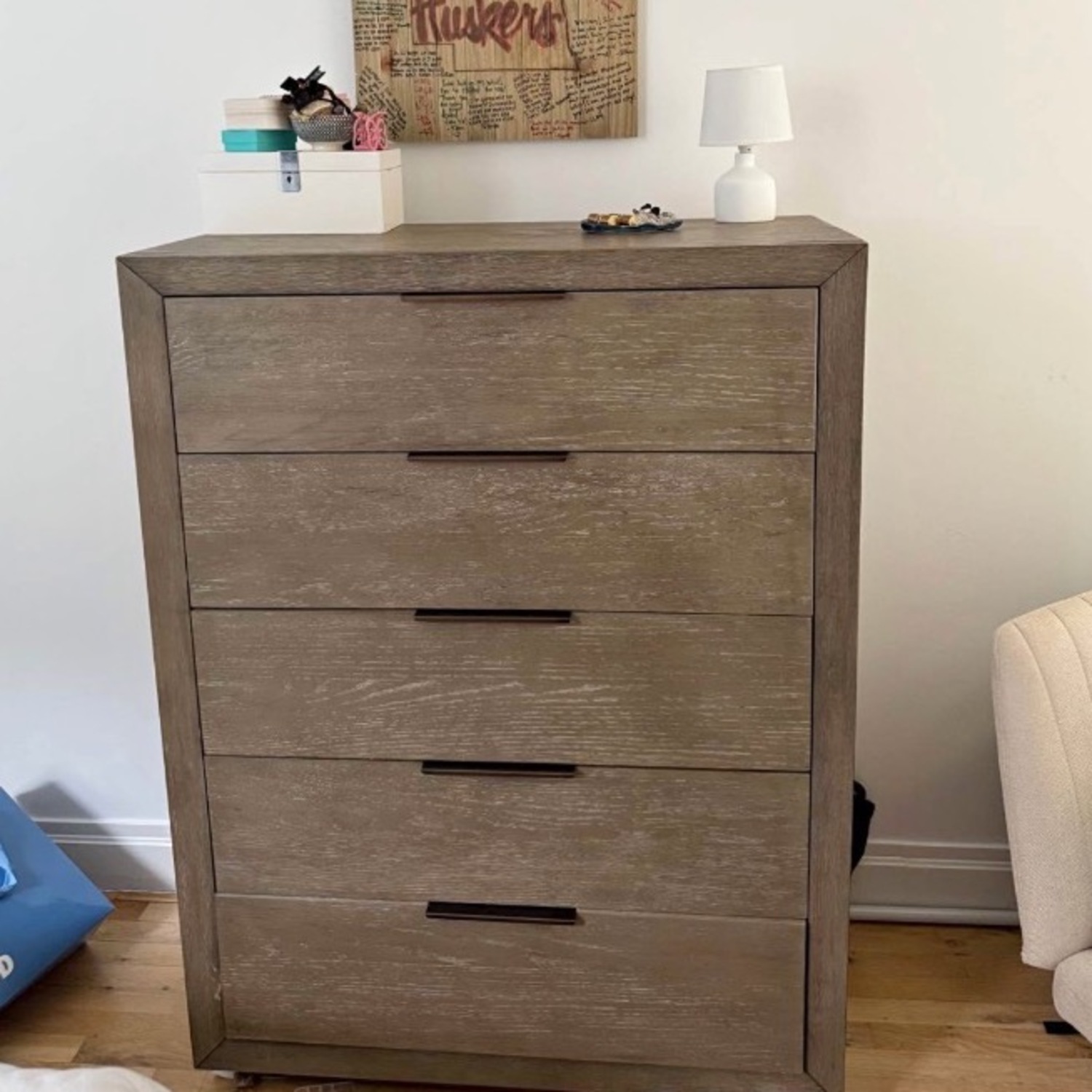 Living Spaces Pierce Natural Wood II 5-Drawer Tall Chest - image-3