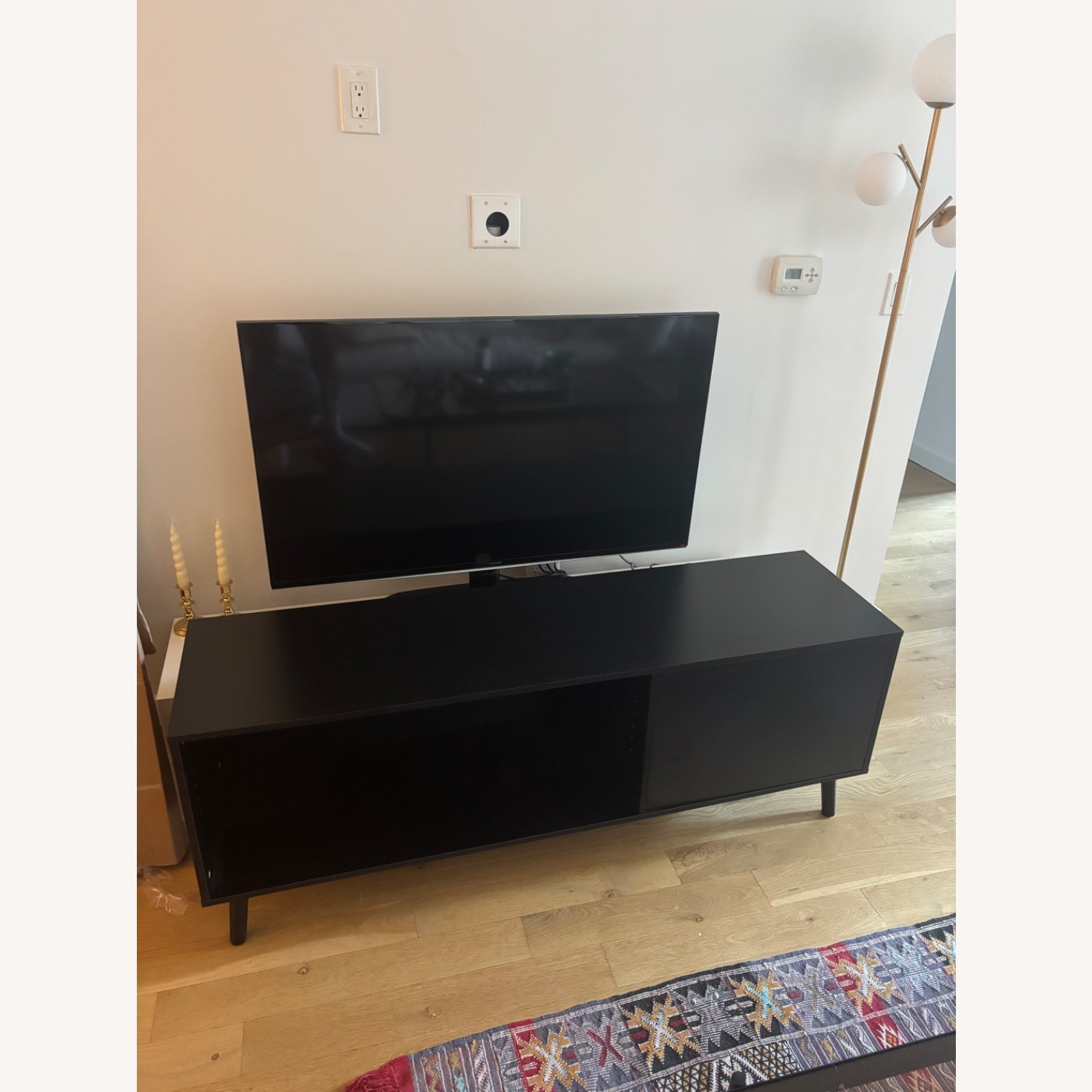 Black Wood Mid Century Media Console - image-2