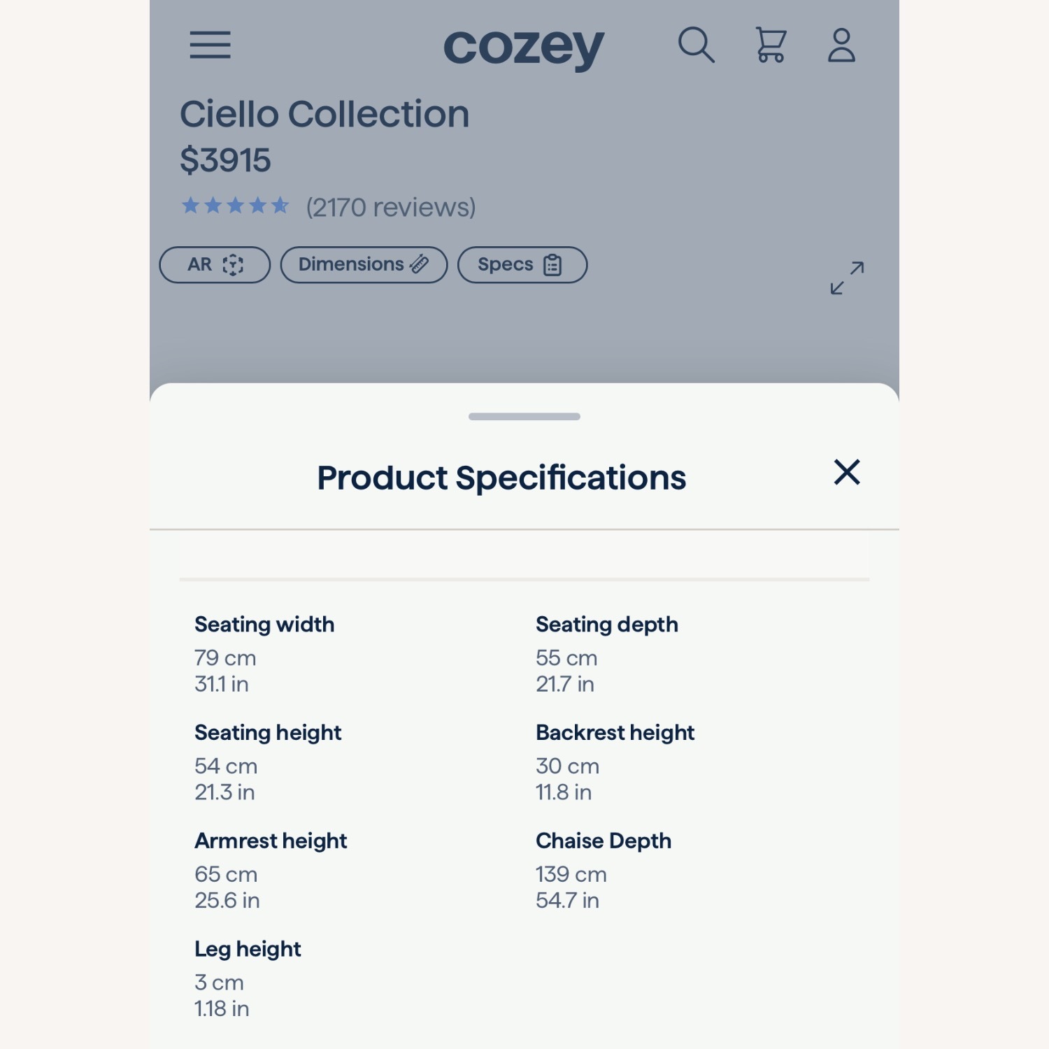 Cozey Ciello Collection Opal White Sectional - image-8