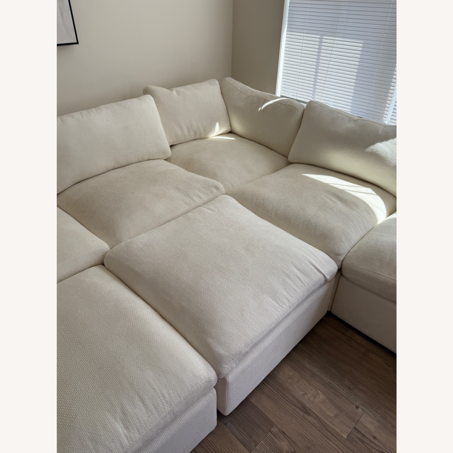 Cozey Ciello Collection Opal White Sectional - image-4