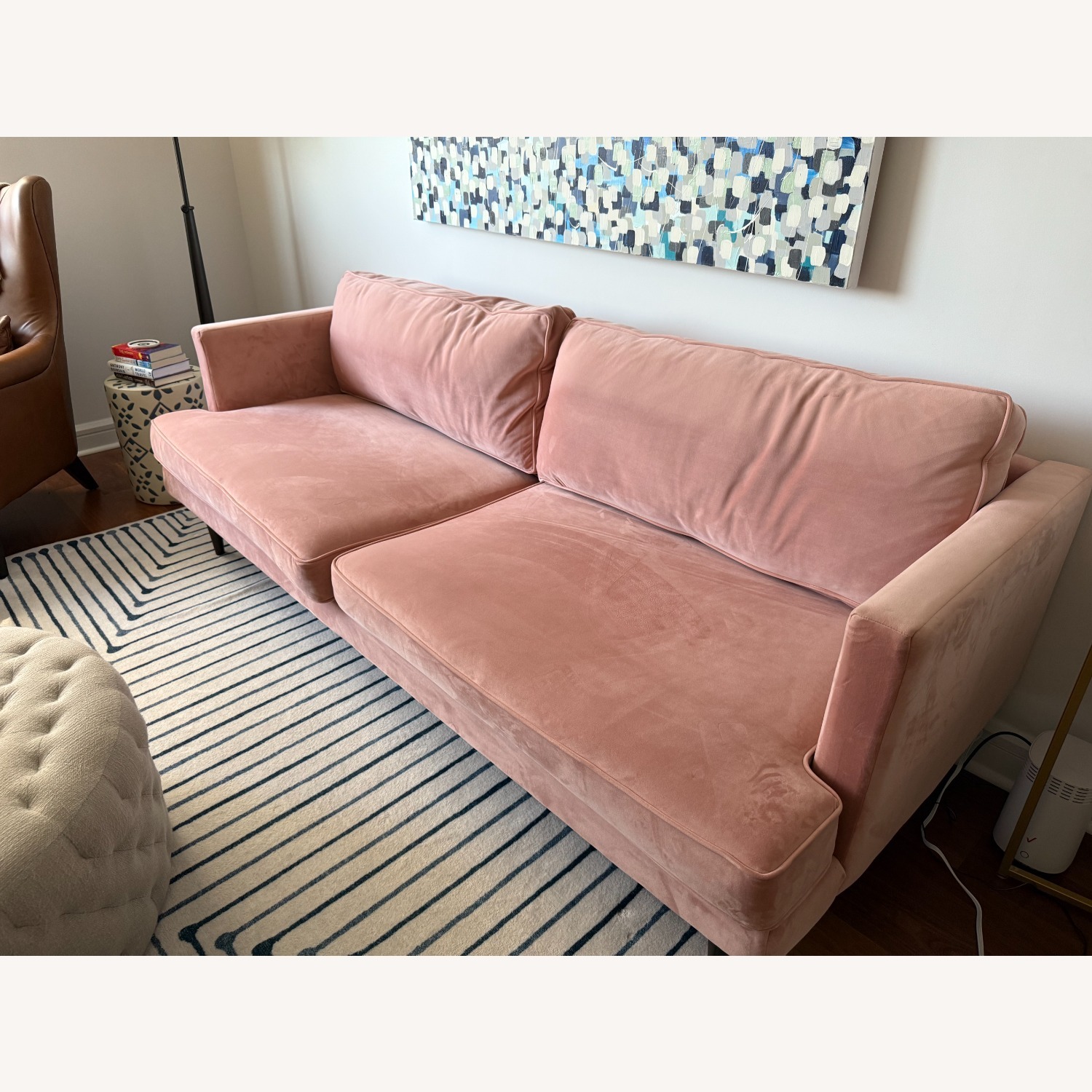 Joybird Preston Pink Velvet 3+ Seater Sofa - image-2