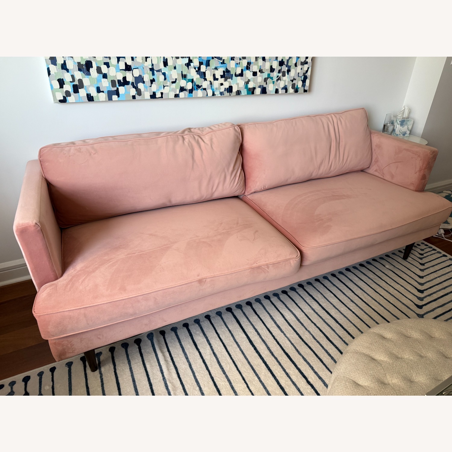 Joybird Preston Pink Velvet 3+ Seater Sofa - image-3