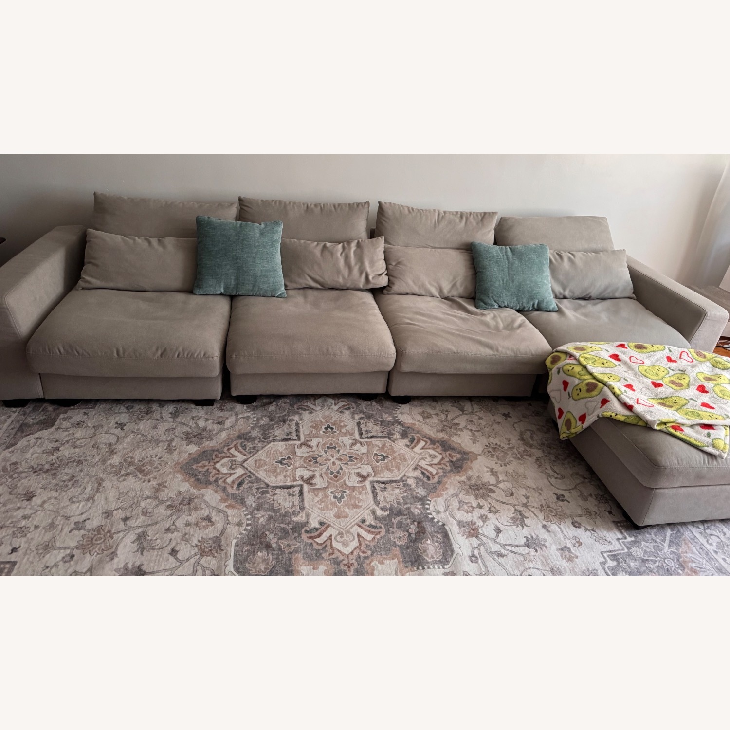 Amazon kevinplus Light Gray Linen 3+ Piece Sectional - image-2