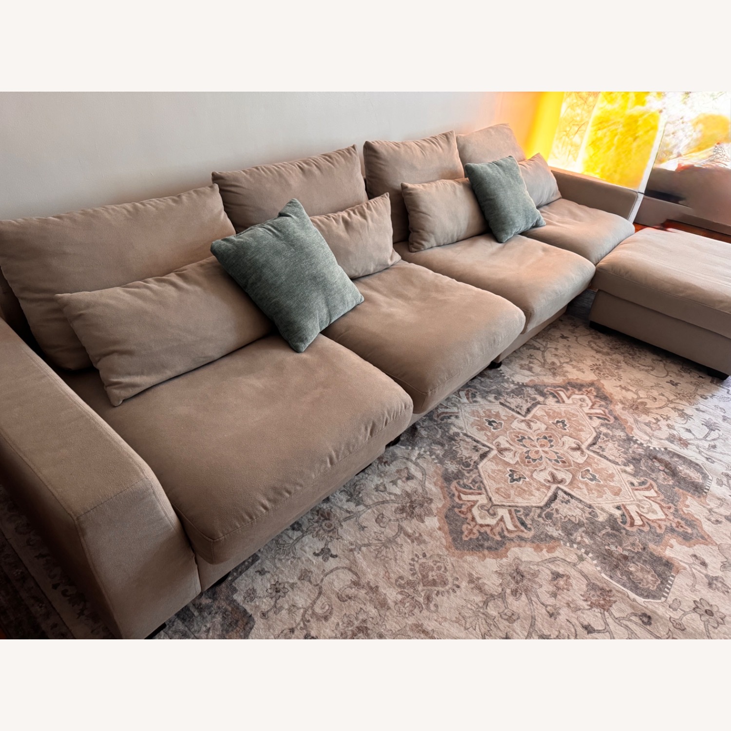 Amazon kevinplus Light Gray Linen 3+ Piece Sectional - image-1