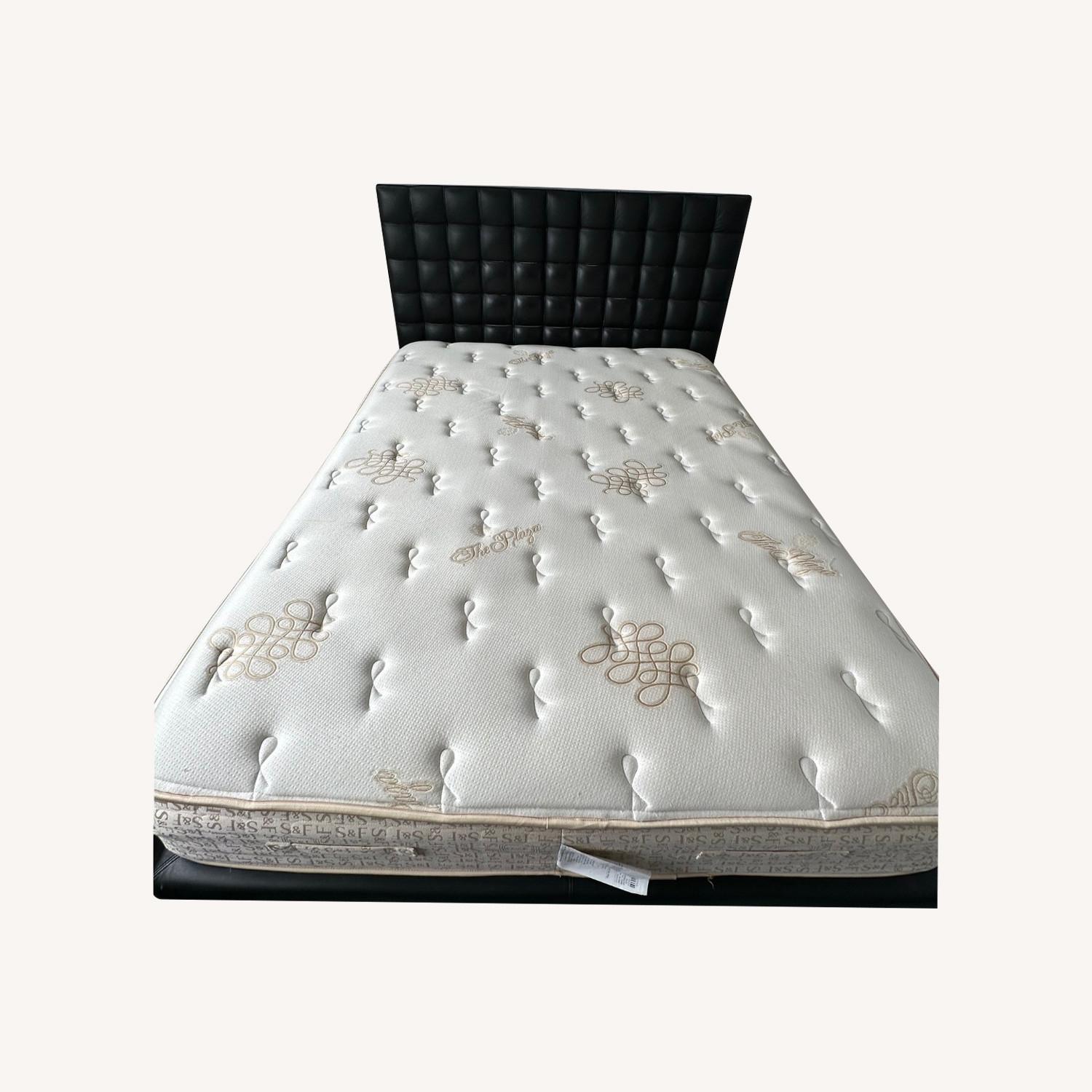 Domus Queen Bed Black Leather Headboar - image-0