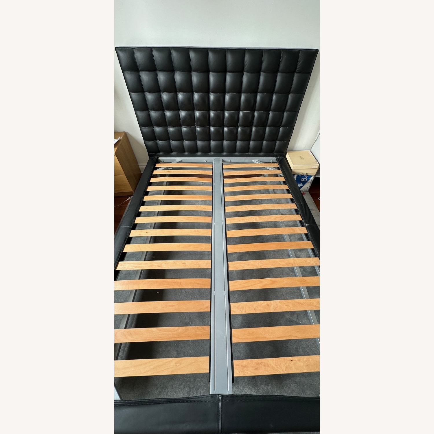 Domus Queen Bed Black Leather Headboar - image-4