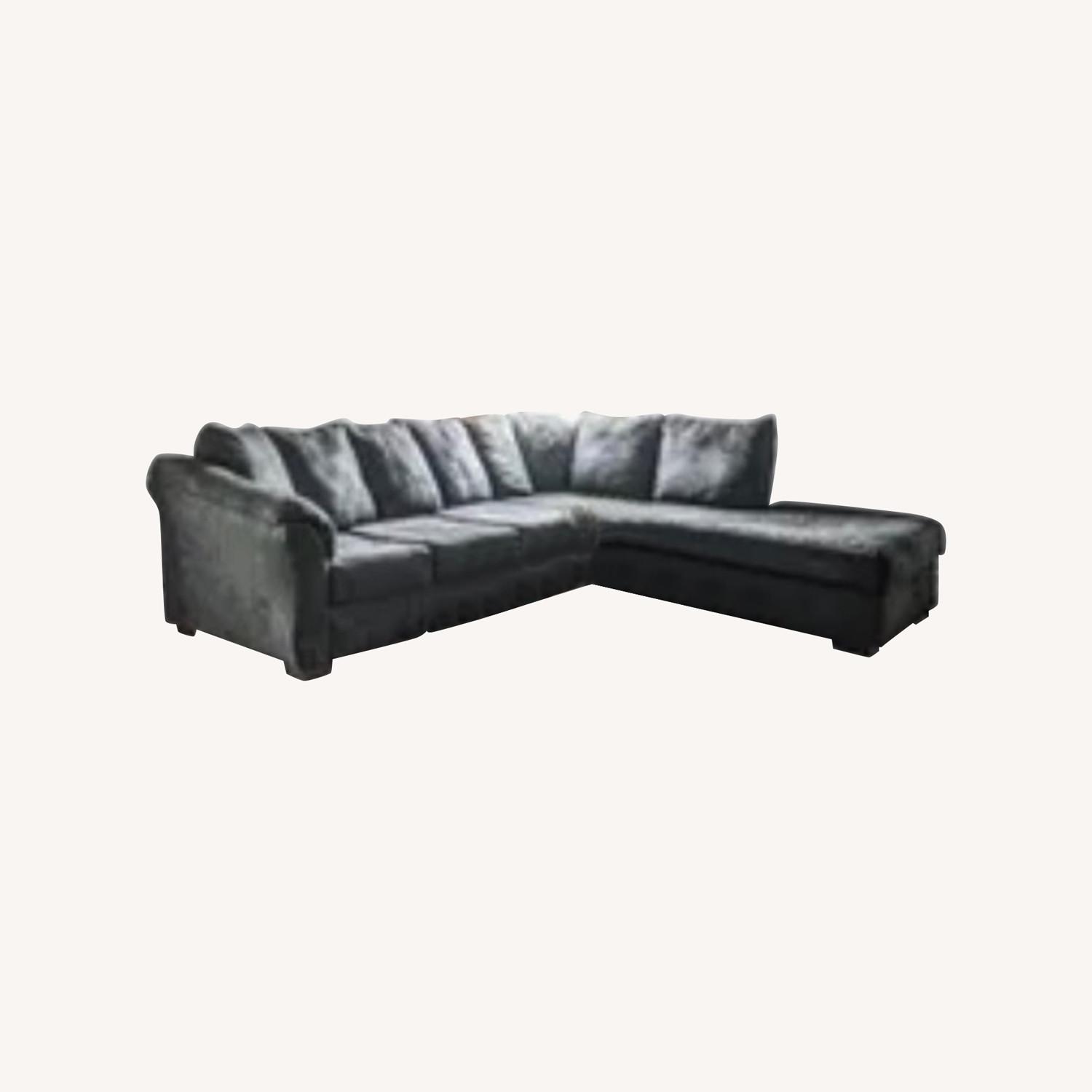 HOM Furniture Black Fabric 2 Piece Sectional - image-0