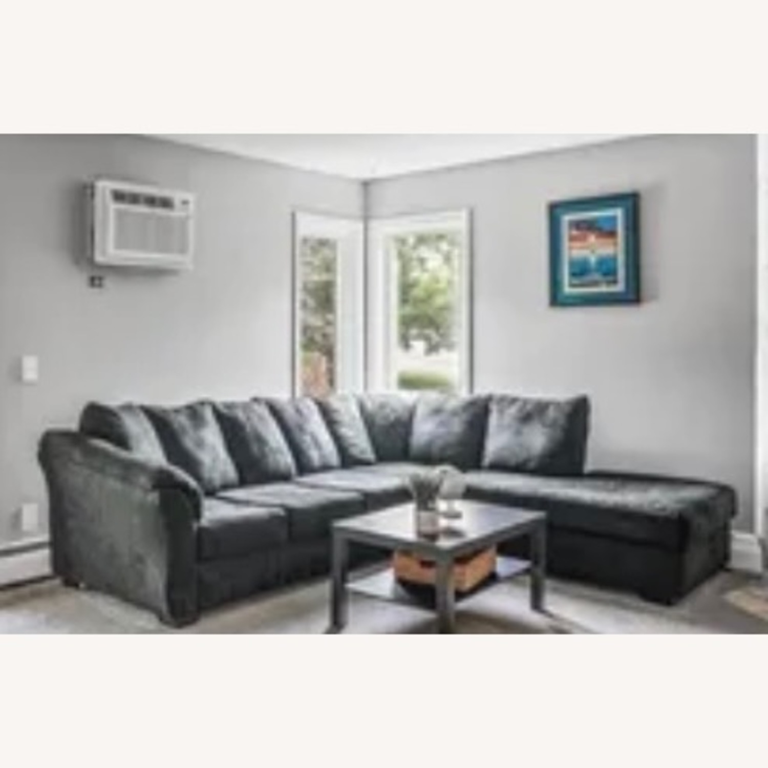 HOM Furniture Black Fabric 2 Piece Sectional - image-1