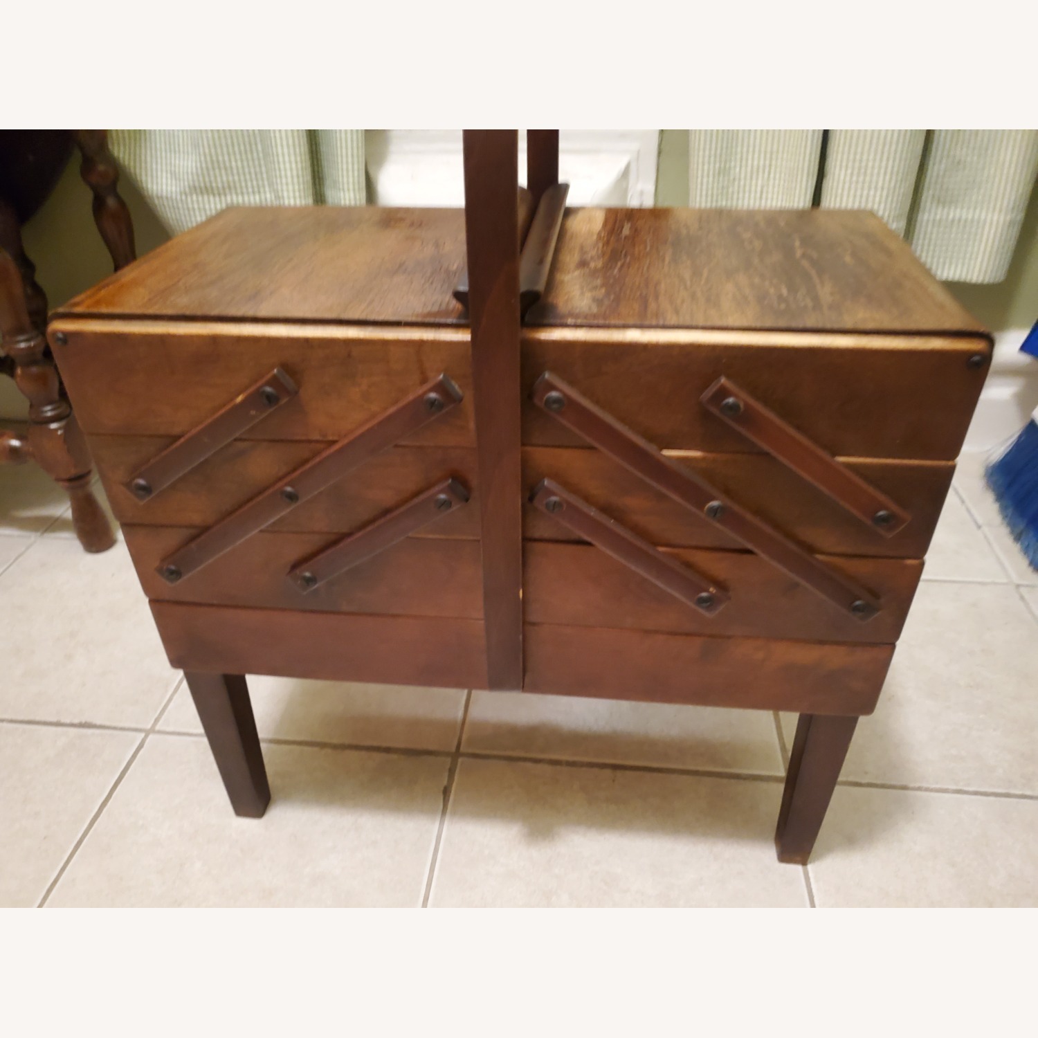 Vintage/Antique Dark Brown Wood Chest - image-2