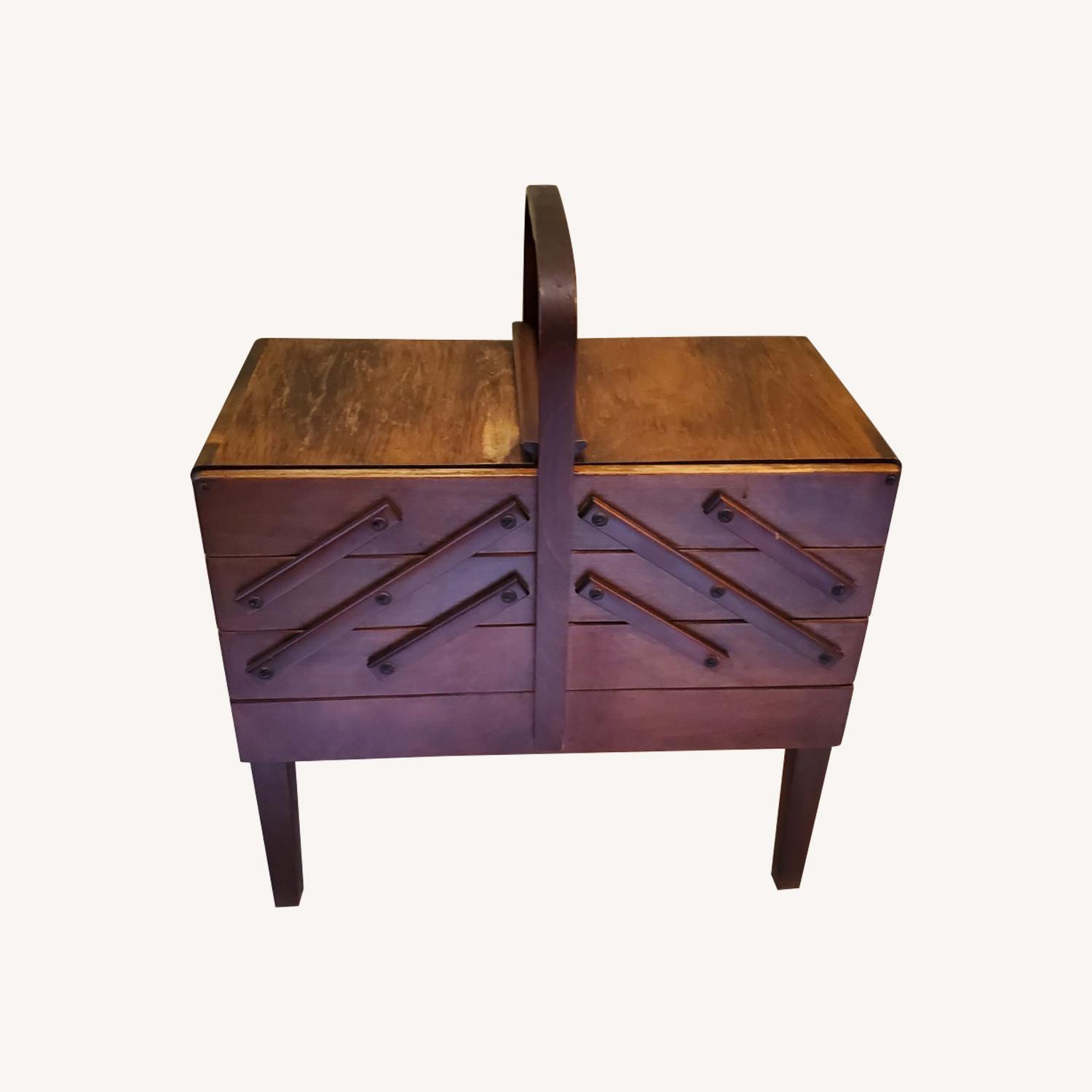 Vintage/Antique Dark Brown Wood Chest - image-0