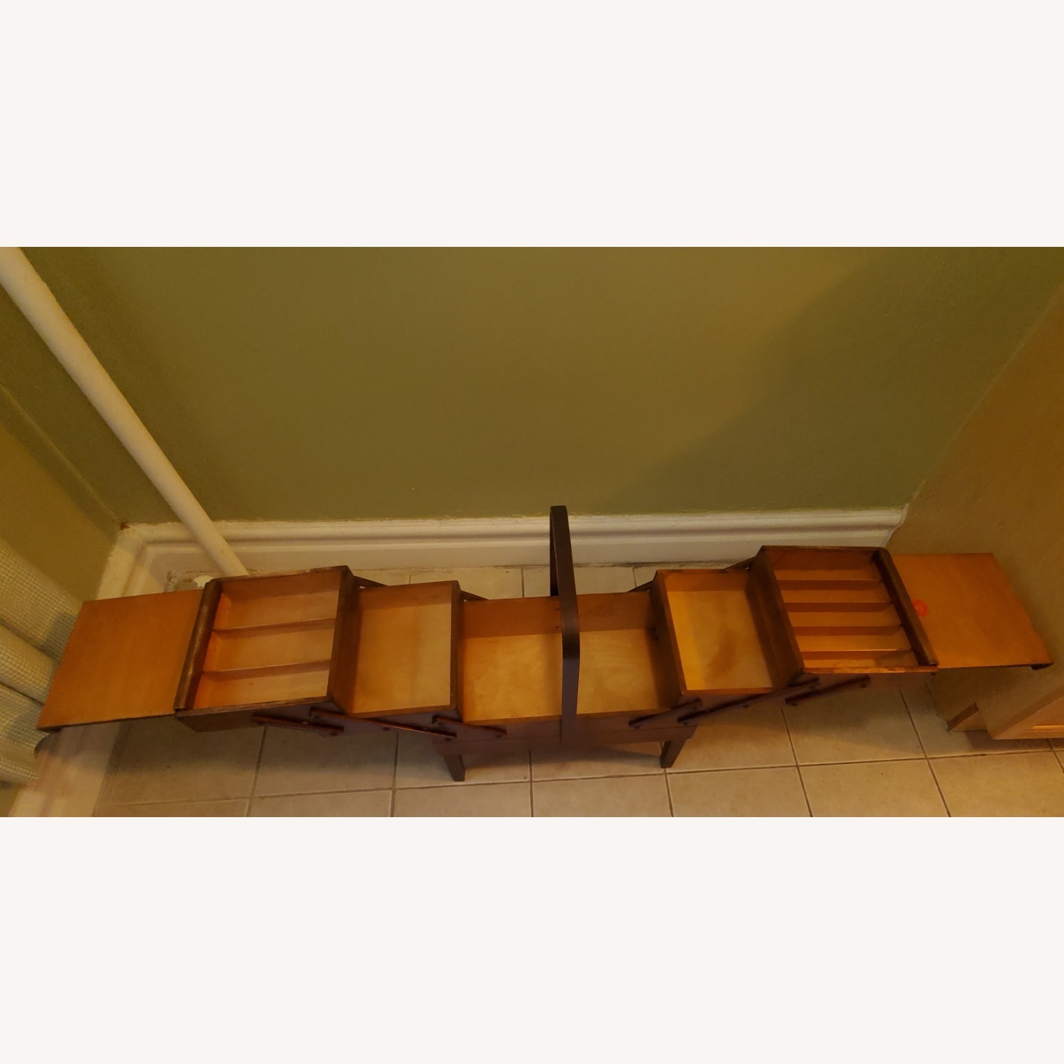 Vintage/Antique Dark Brown Wood Chest - image-7