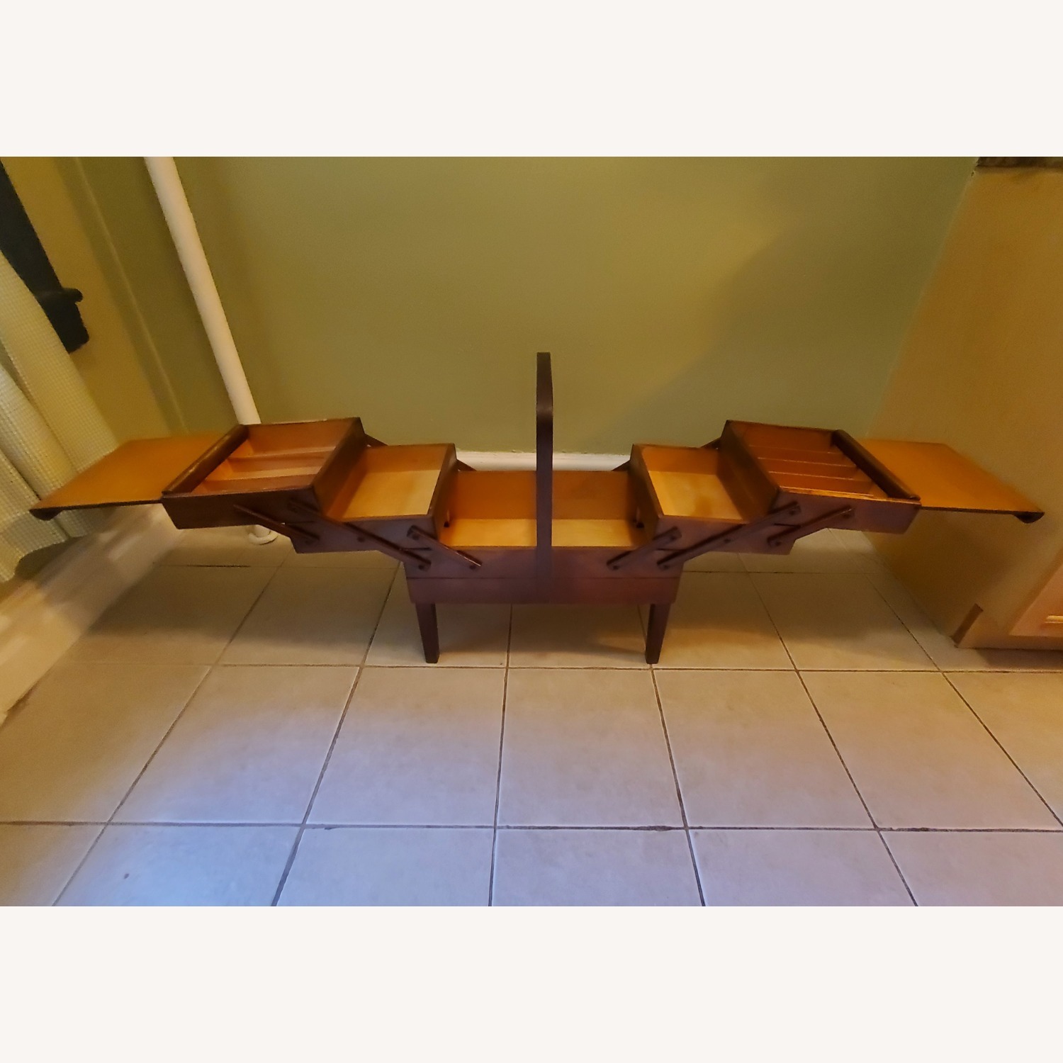 Vintage/Antique Dark Brown Wood Chest - image-8