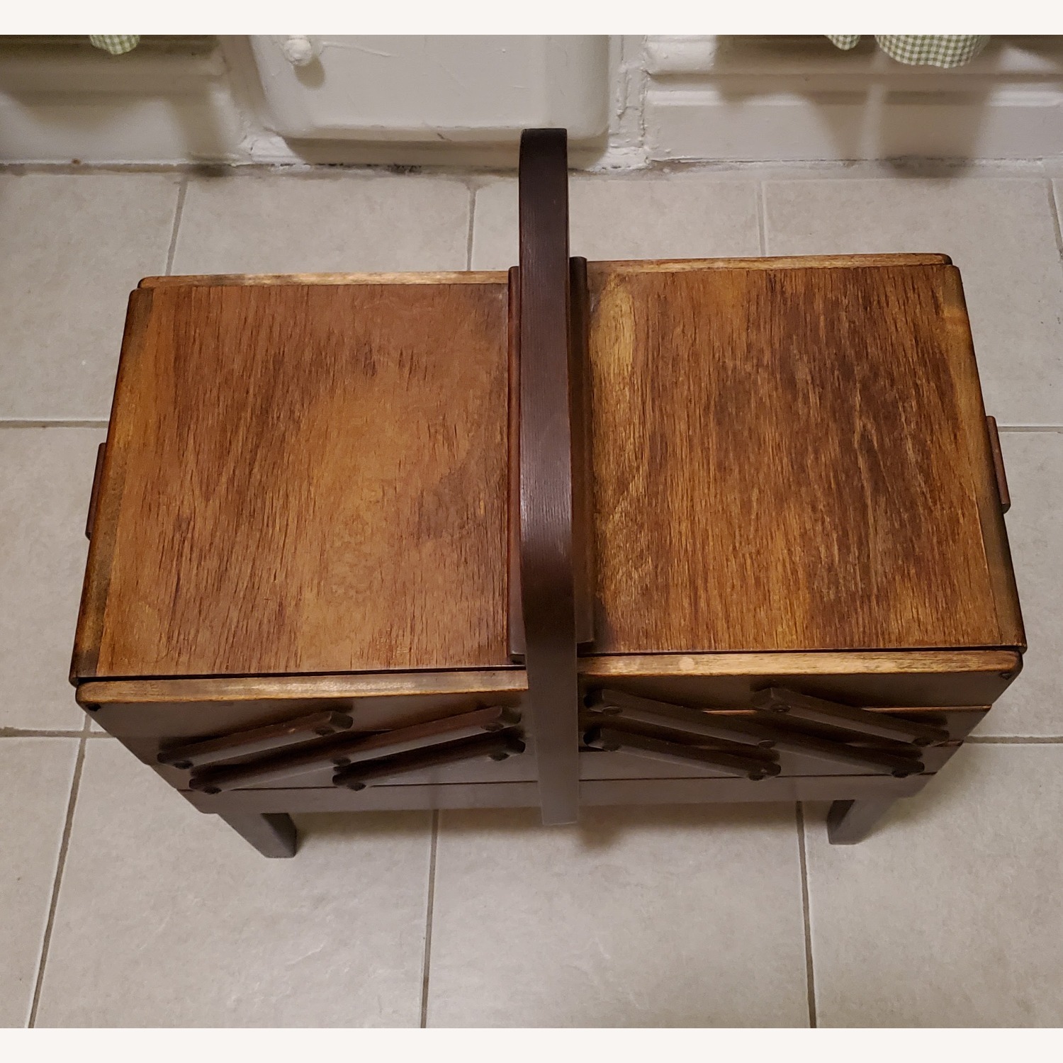 Vintage/Antique Dark Brown Wood Chest - image-1