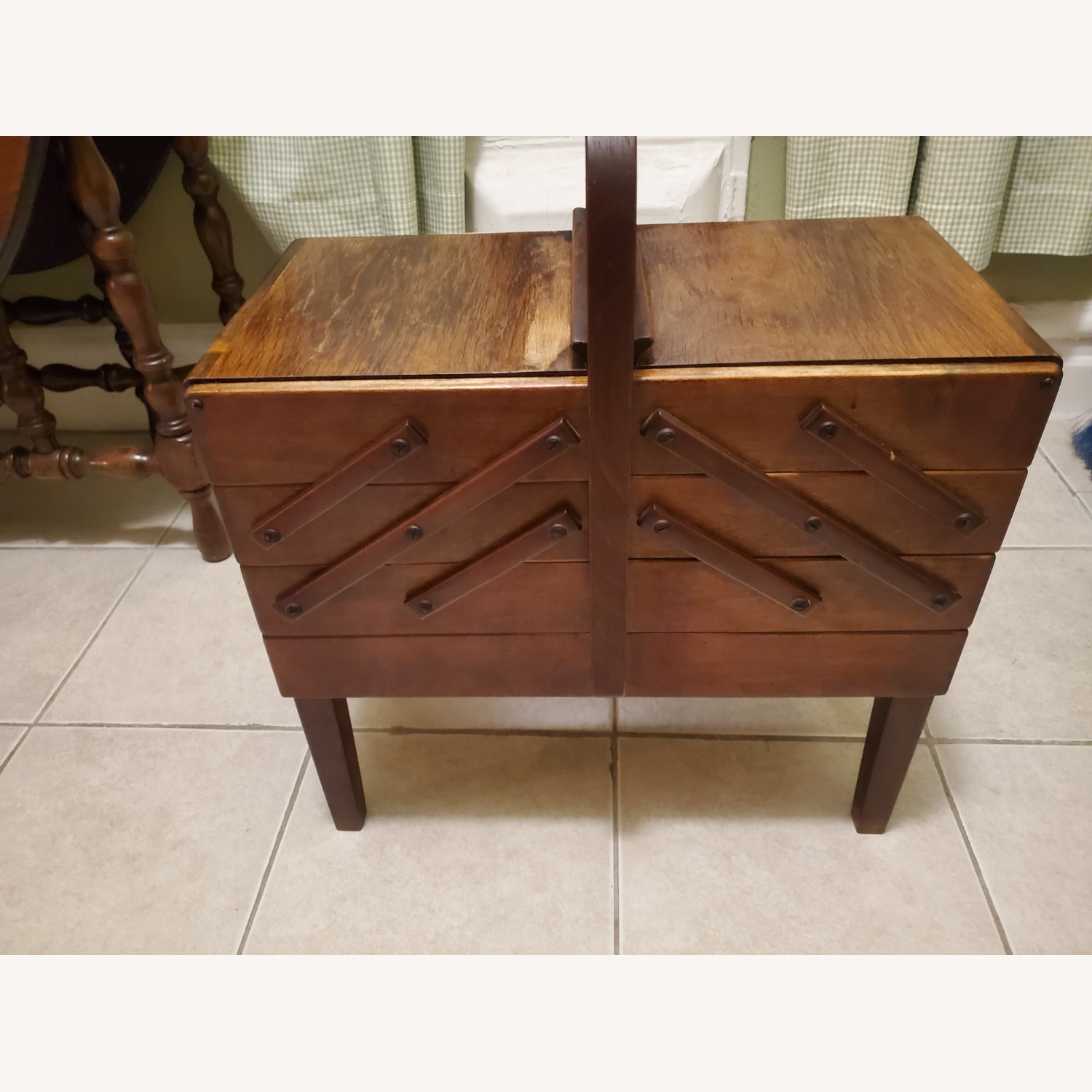 Vintage/Antique Dark Brown Wood Chest - image-4