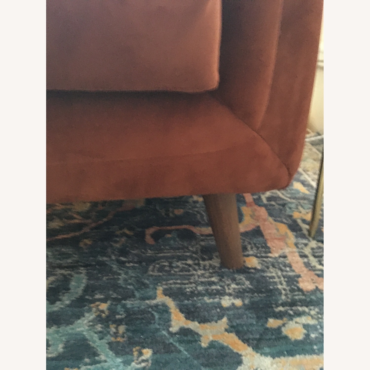 Velvet Rust-orange Modern Loveseat - image-4