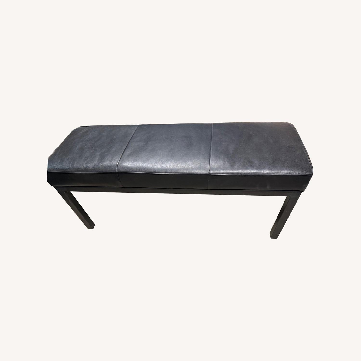 Room & Board Black Leather Bench - image-0