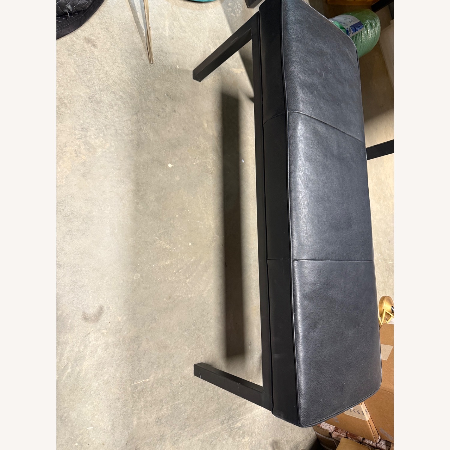 Room & Board Black Leather Bench - image-1