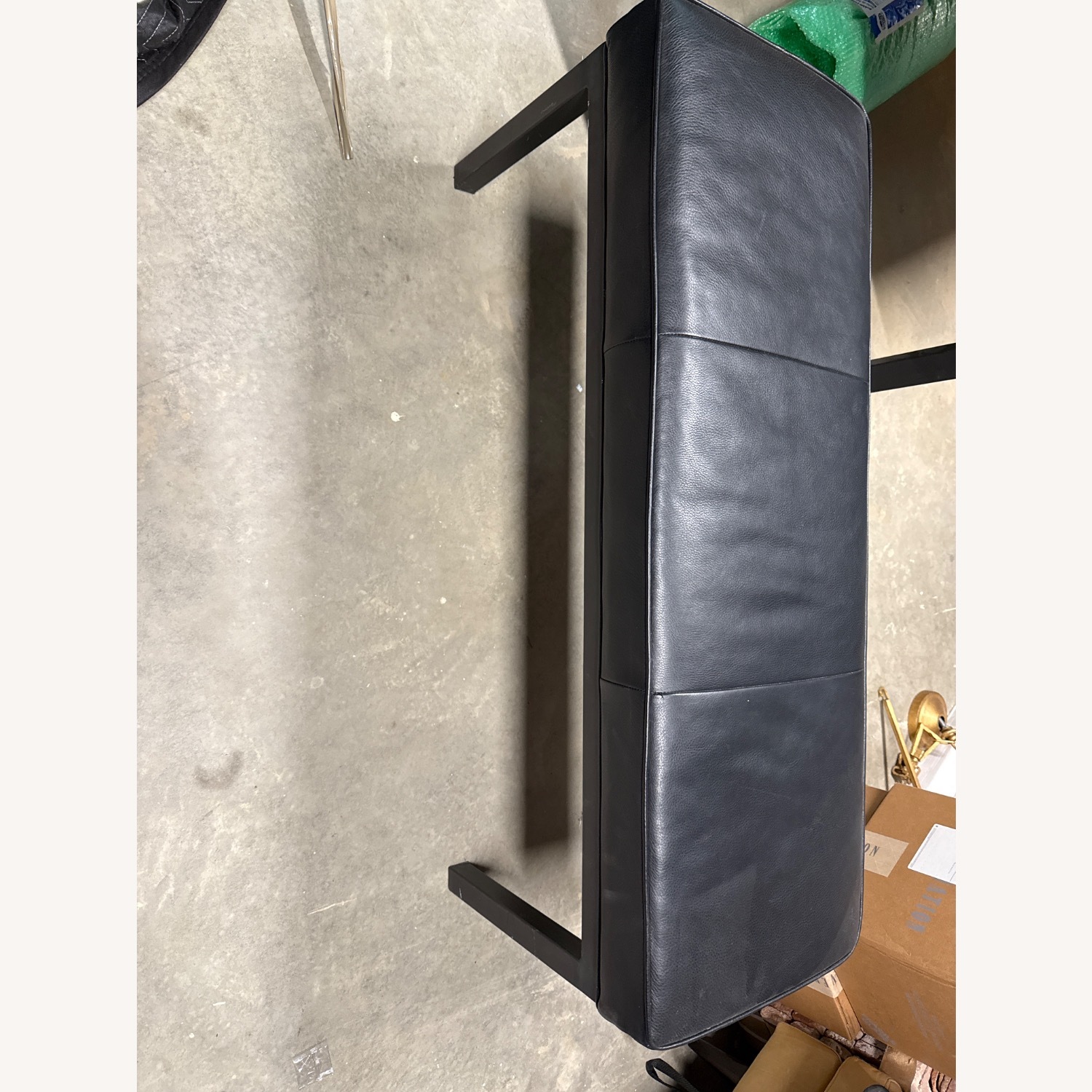 Room & Board Black Leather Bench - image-4